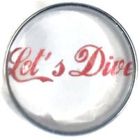 Scuba Diver Lets Dive 18MM - 20MM Fashion Snap Jewelry Snap Charm