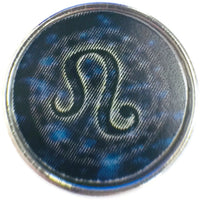 Horoscope Zodiac Leo Sign Snap Blue Leather Bracelet  With Bonus Extra 18MM - 20MM Charm