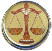 Libra Art Deco Zodiac Sign Horoscope Symbol 18MM - 20MM Charm for Snap Jewelry