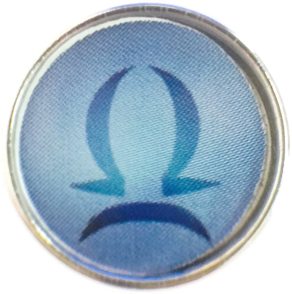 Libra Blue Zodiac Sign Horoscope Symbol 18MM - 20MM Charm for Snap Jewelry