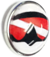 Scuba Diver Down Flag in Scuba Mask  18MM - 20MM Fashion Snap Jewelry Snap Charm