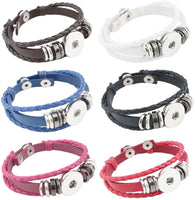 Green DIY Leather Bracelet Multiple Colors for 18MM - 20MM Snap Jewelry Build Your Own Unique