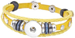 Yellow With Blue Beads DIY Leather Bracelet Multiple Colors for 18MM - 20MM Snap Jewelry Build Your Own Unique