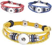 Green DIY Leather Bracelet Multiple Colors for 18MM - 20MM Snap Jewelry Build Your Own Unique