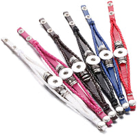 Green DIY Leather Bracelet Multiple Colors for 18MM - 20MM Snap Jewelry Build Your Own Unique
