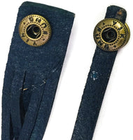 Navy Blue Cuff DIY Leather Bracelet Multiple Colors Available for 18MM - 20MM Snap Jewelry Build Your Own Unique