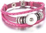 Pink DIY Leather Bracelet Multiple Colors for 18MM - 20MM Snap Jewelry Build Your Own Unique