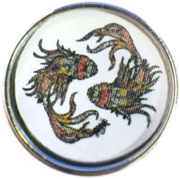 Pisces Art Deco Zodiac Sign Horoscope Symbol 18MM - 20MM Charm for Snap Jewelry