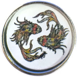 Pisces Art Deco Zodiac Sign Horoscope Symbol 18MM - 20MM Charm for Snap Jewelry