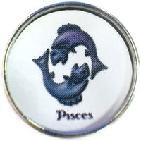 Pisces Two Blue Fish Zodiac Sign Horoscope Symbol 18MM - 20MM Charm for Snap Jewelry