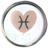 Pisces Heart Zodiac Sign Horoscope Symbol 18MM - 20MM Charm for Snap Jewelry