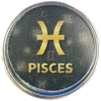 Pisces Zodiac Sign Horoscope Symbol 18MM - 20MM Charm for Snap Jewelry