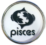 Pisces Fish Zodiac Sign Horoscope Symbol 18MM - 20MM Charm for Snap Jewelry