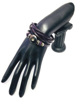 Deep Purple Plum Cuff DIY Leather Bracelet Multiple Colors Available for 18MM - 20MM Snap Jewelry Build Your Own Unique