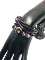 Deep Purple Plum Cuff DIY Leather Bracelet Multiple Colors Available for 18MM - 20MM Snap Jewelry Build Your Own Unique