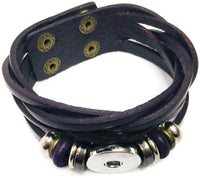 Deep Purple Plum Cuff DIY Leather Bracelet Multiple Colors Available for 18MM - 20MM Snap Jewelry Build Your Own Unique