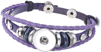 Purple DIY Leather Bracelet Multiple Colors for 18MM - 20MM Snap Jewelry Build Your Own Unique