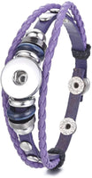 Purple DIY Leather Bracelet Multiple Colors for 18MM - 20MM Snap Jewelry Build Your Own Unique