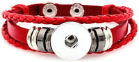 Red DIY Leather Bracelet Multiple Colors for 18MM - 20MM Snap Jewelry Build Your Own Unique