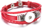 Red DIY Leather Bracelet Multiple Colors for 18MM - 20MM Snap Jewelry Build Your Own Unique