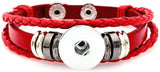 Red DIY Leather Bracelet Multiple Colors for 18MM - 20MM Snap Jewelry Build Your Own Unique