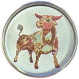 Taurus Art Deco Zodiac Sign Horoscope Symbol 18MM - 20MM Charm for Snap Jewelry