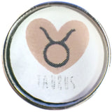 Taurus Heart Zodiac Sign Horoscope Symbol 18MM - 20MM Charm for Snap Jewelry