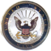 US Military Navy Medallion 18MM - 20MM Fashion Snap Jewelry Snap Charm