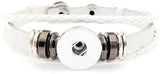 White with Silver Beads DIY Leather Bracelet Multiple Colors for 18MM - 20MM Snap Jewelry Build Your Own Unique