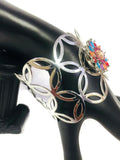 Amalia Fashion Snap Jewelry Metal Cuff Bangle Bracelet Set Plus 2 Charms Beautiful and Classy