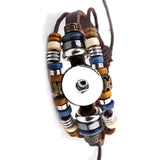 Bohemian Style Multi Layer Leather Bracelet W/ Beads Easy Adjustable Pull DIY Build Your Own 18MM - 20MM Snap Jewelry
